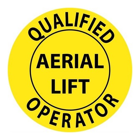 Nmc Qualified Operator Aerial Lift Hard Hat Label, Pk25 HH84